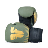 Fighter Boxhandschuhe SPLIT Stripes – Khaki/Gold