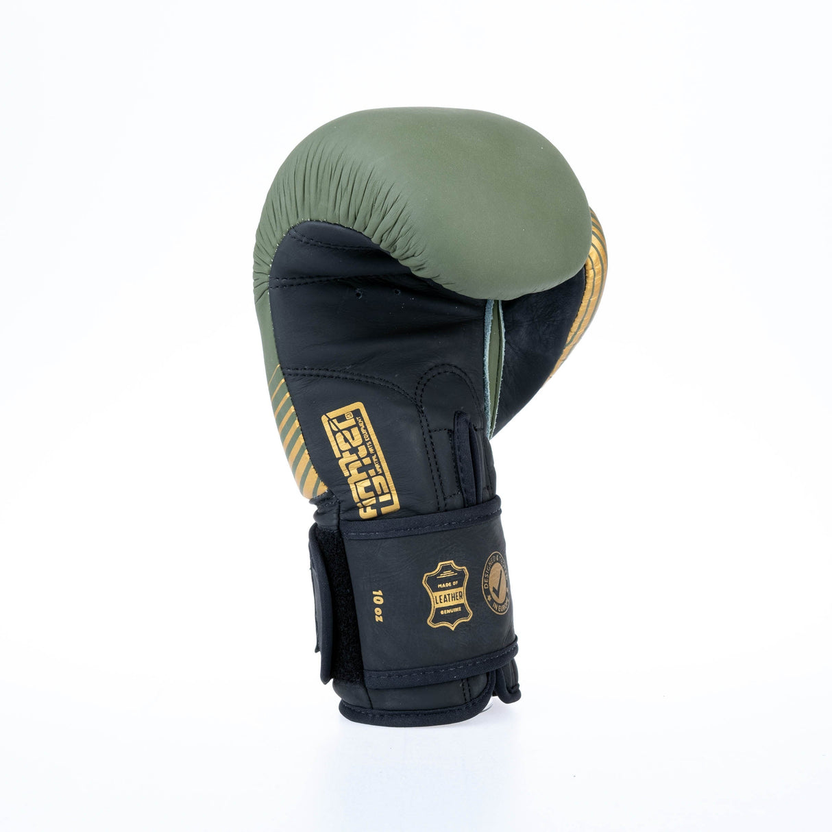 Fighter Boxhandschuhe SPLIT Stripes – Khaki/Gold