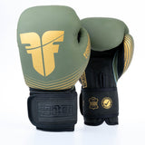 Fighter Boxhandschuhe SPLIT Stripes – Khaki/Gold