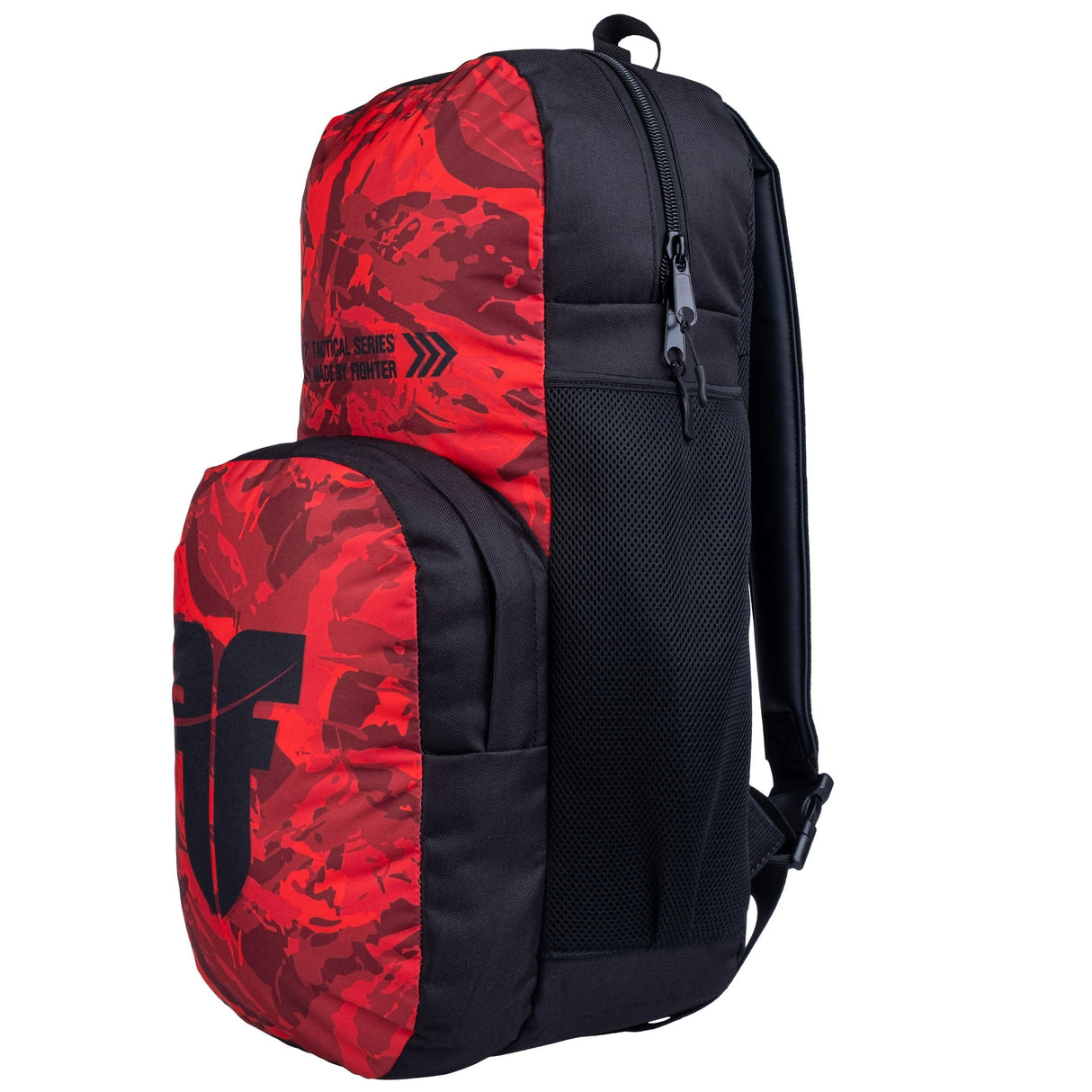 Fighter Rucksack M – Busch/Camouflage/Rot, FBG-25-BCM-RD