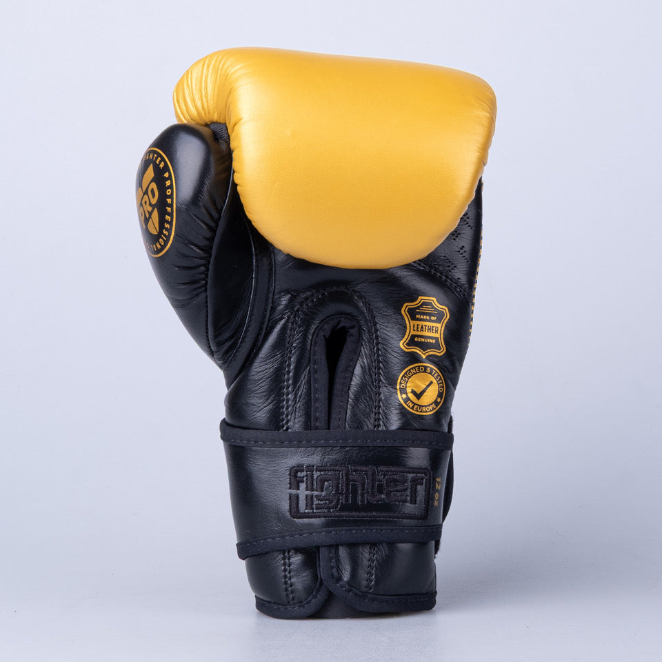 Fighter Pro Boxhandschuhe – gold/schwarz, FBG-PRO-005