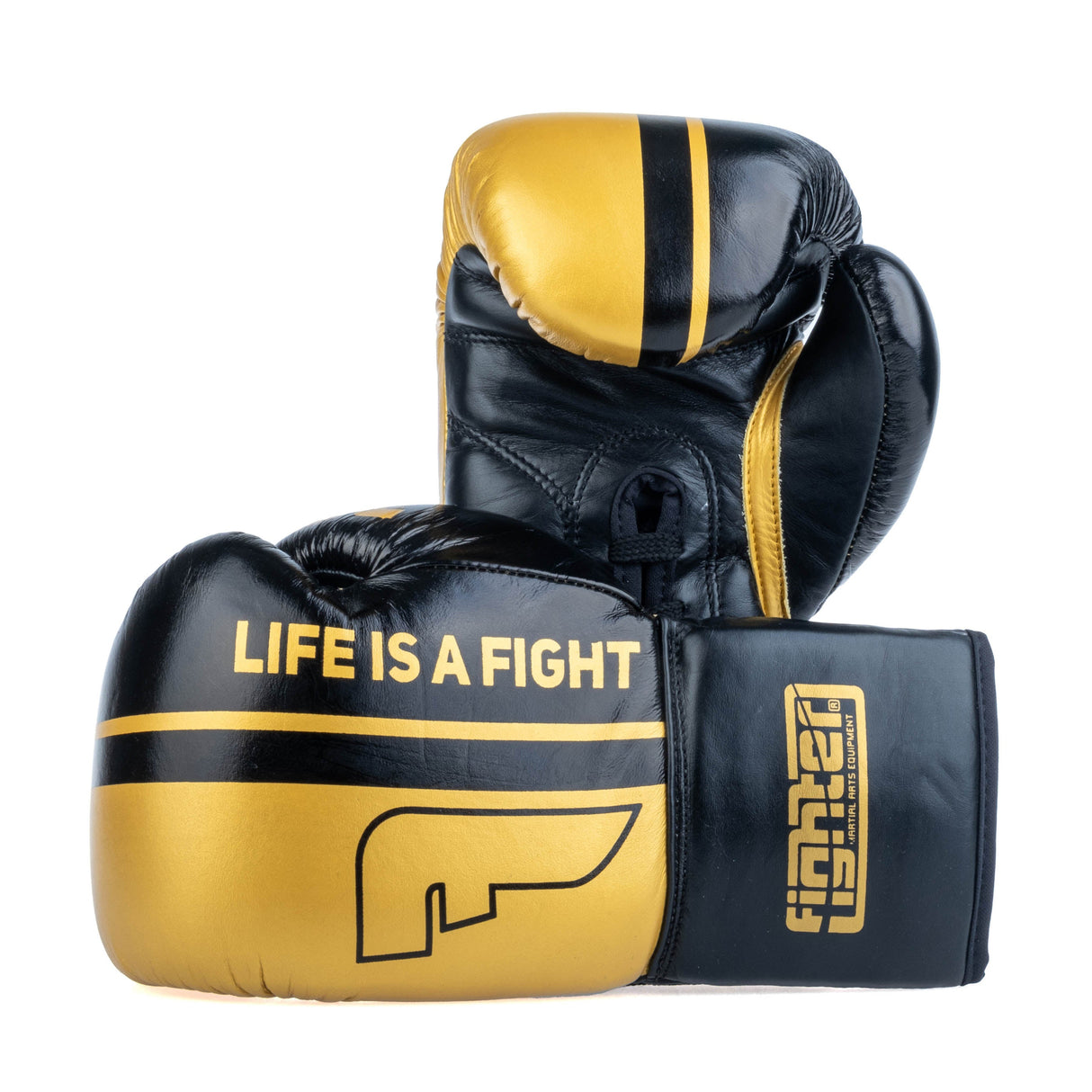 Fighter Boxhandschuhe Competition – schwarz/gold, FBGF-002GL