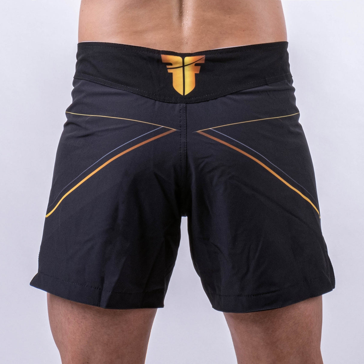 Fighter MMA Shorts Lines Gold – schwarz/gold, FMMAS-LN-0212