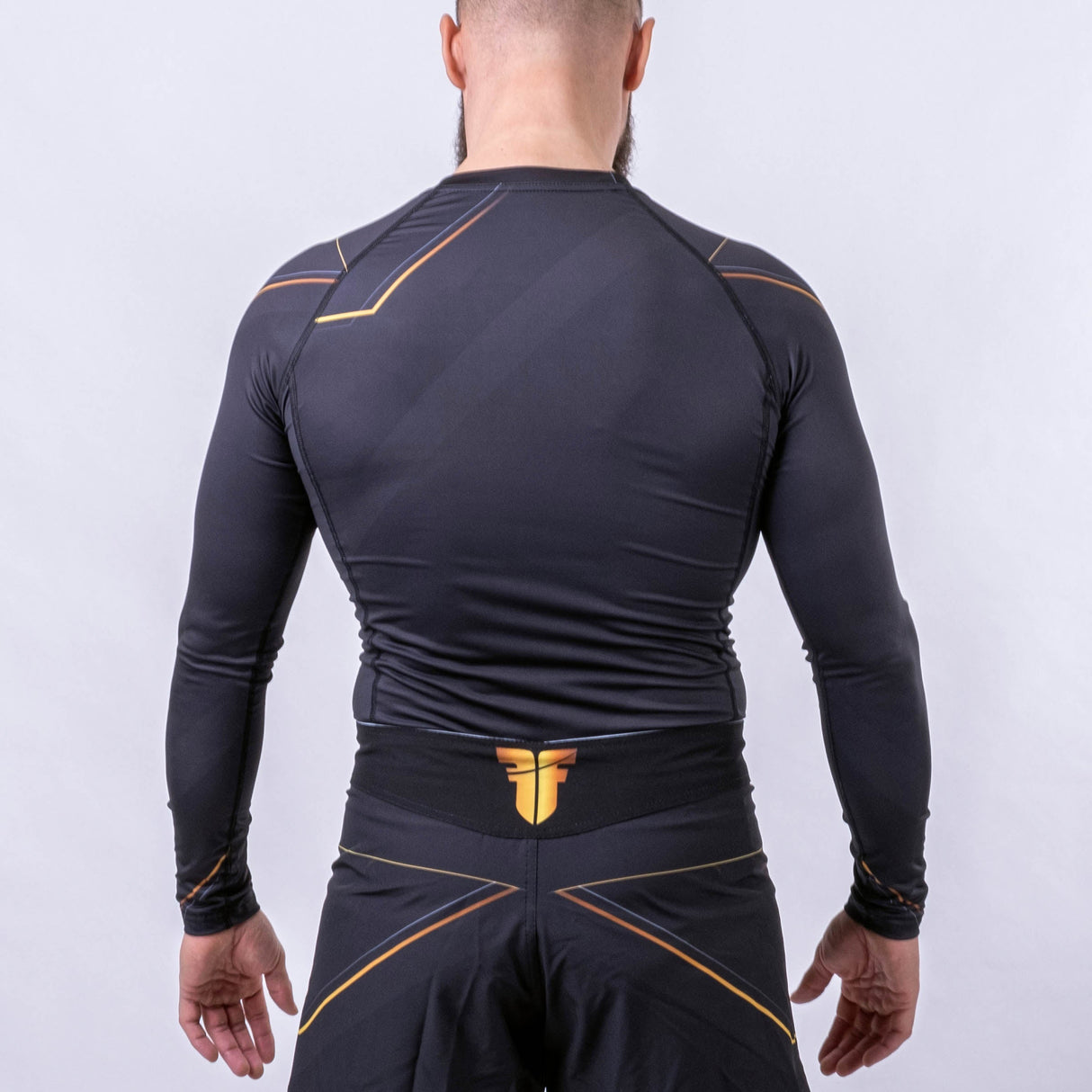 Fighter Rashguard Lines Gold – schwarz/gold, FRSG-LNG