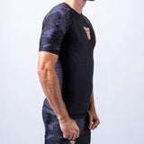 Fighter Rashguard Samurai mit kurzen Ärmeln – schwarz/gold, FRSG-SAM-01-SS