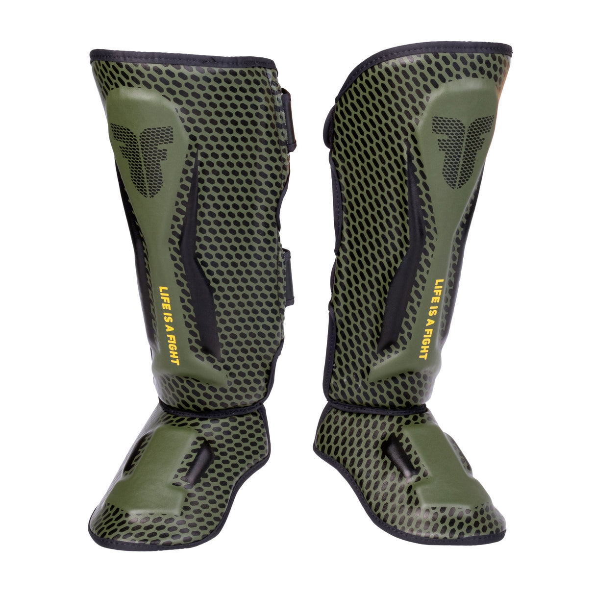 Fighter Schienbeinschoner Thai Ergo – khaki/schwarz, FSG-004ND2