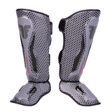 Fighter Schienbeinschoner Thai Ergo – grau/schwarz/rot, FSG-004ND3