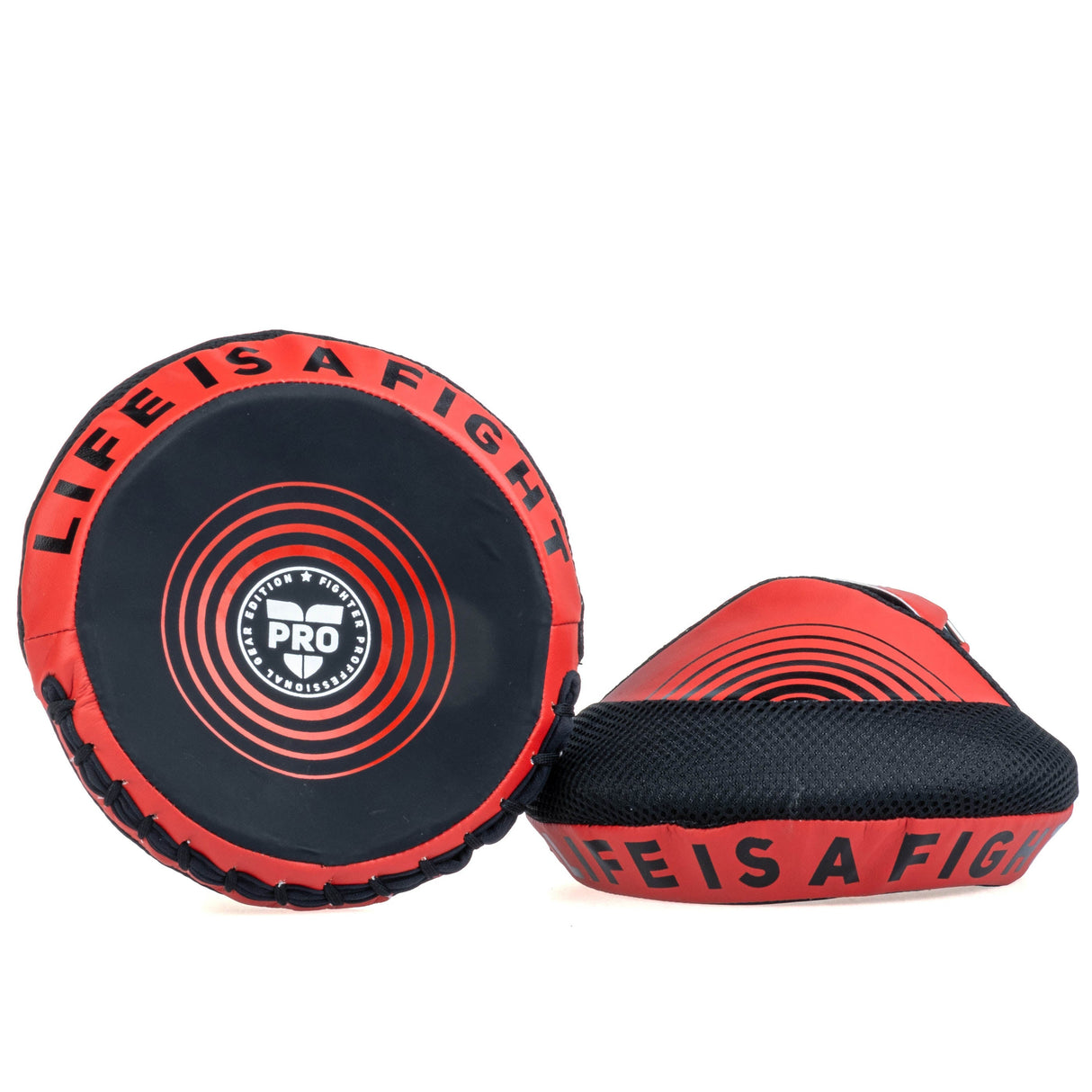 Fighter Round Shield Pro Small – schwarz/rot, FSMPR-001-RB