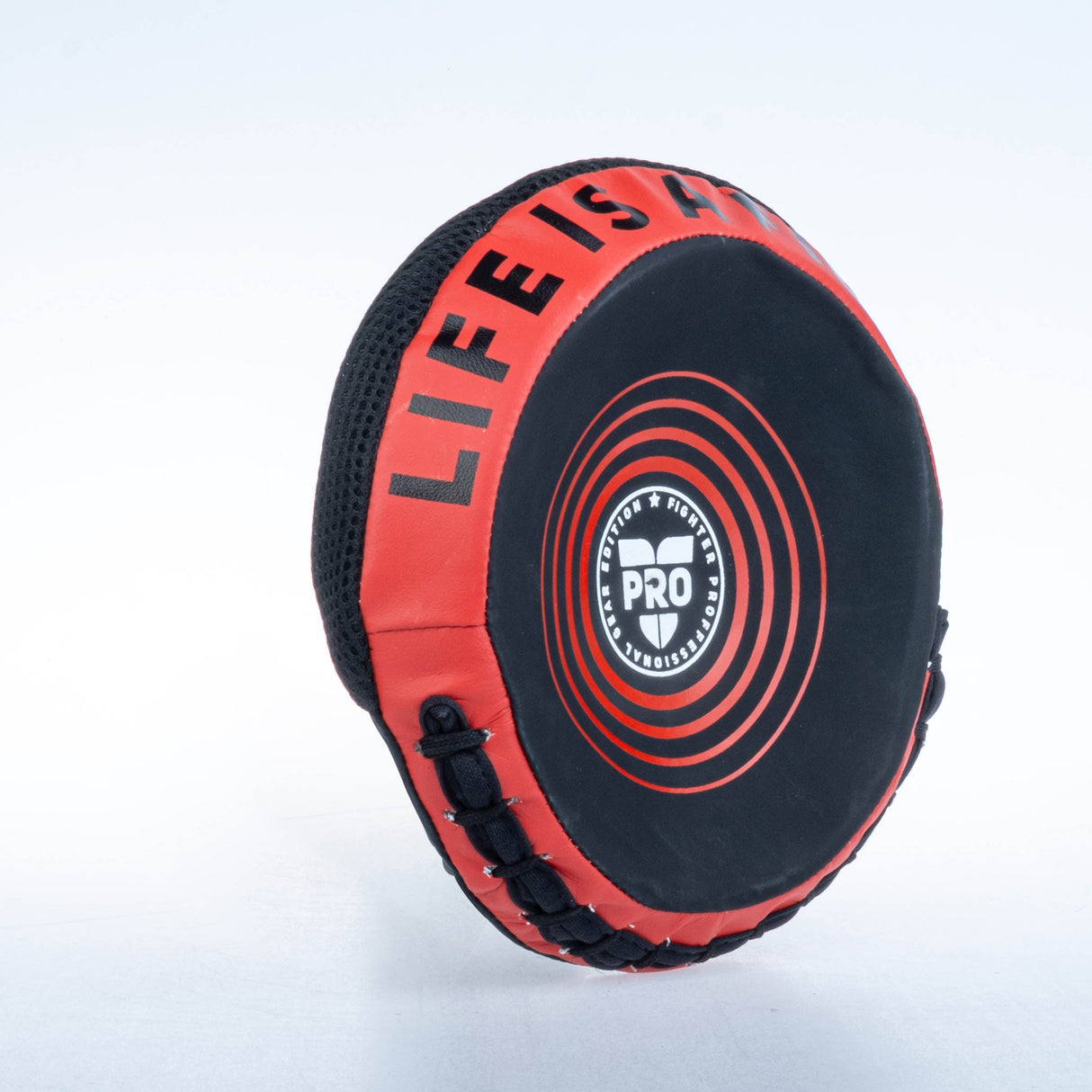 Fighter Round Shield Pro Small – schwarz/rot, FSMPR-001-RB