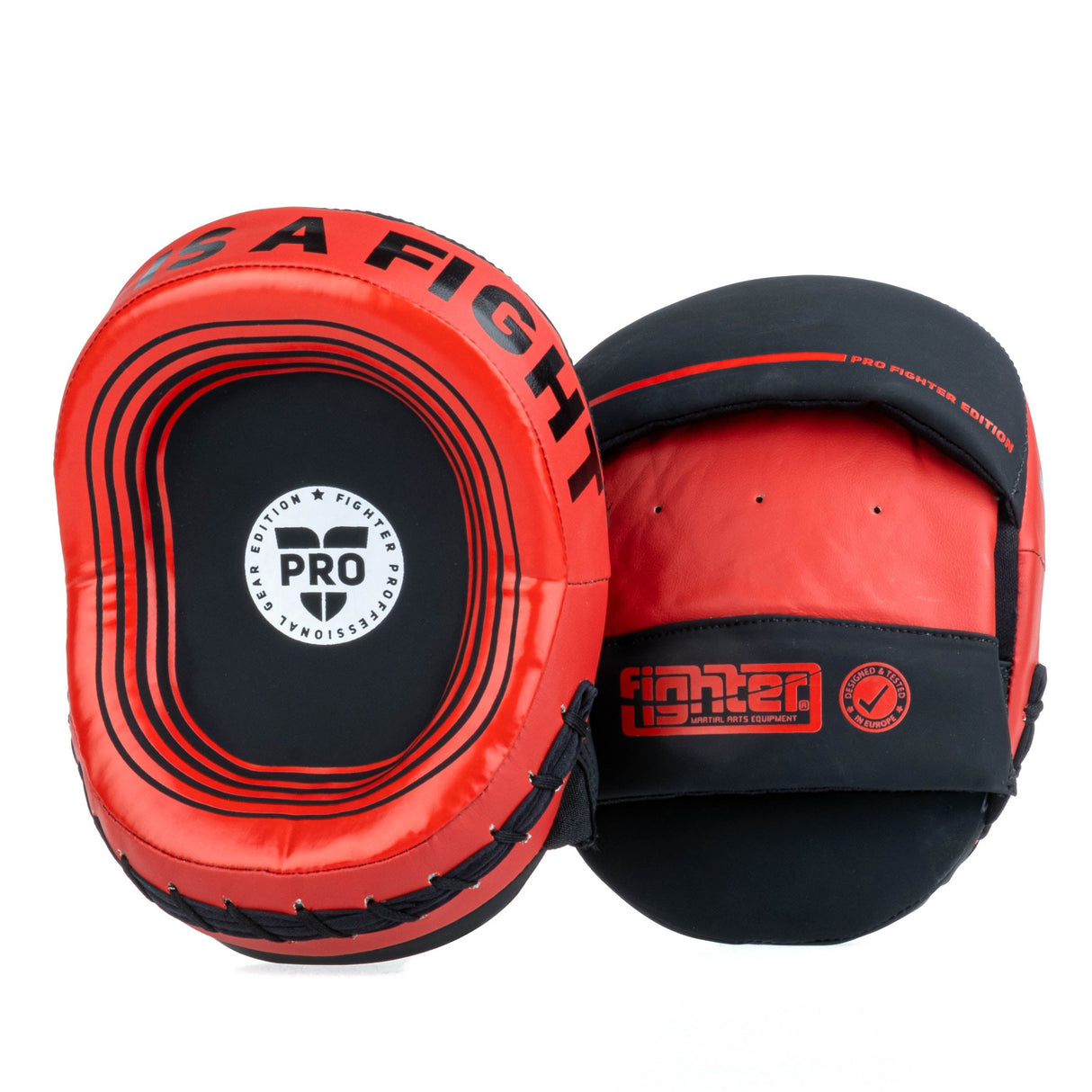 Fighter Oval Shield Pro Small – schwarz/rot, FSMPR-002-RB