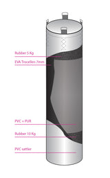 Fighter Boxsack Professional – weiß/rosa, 150 cm & 180 cm; Durchmesser 36 cm