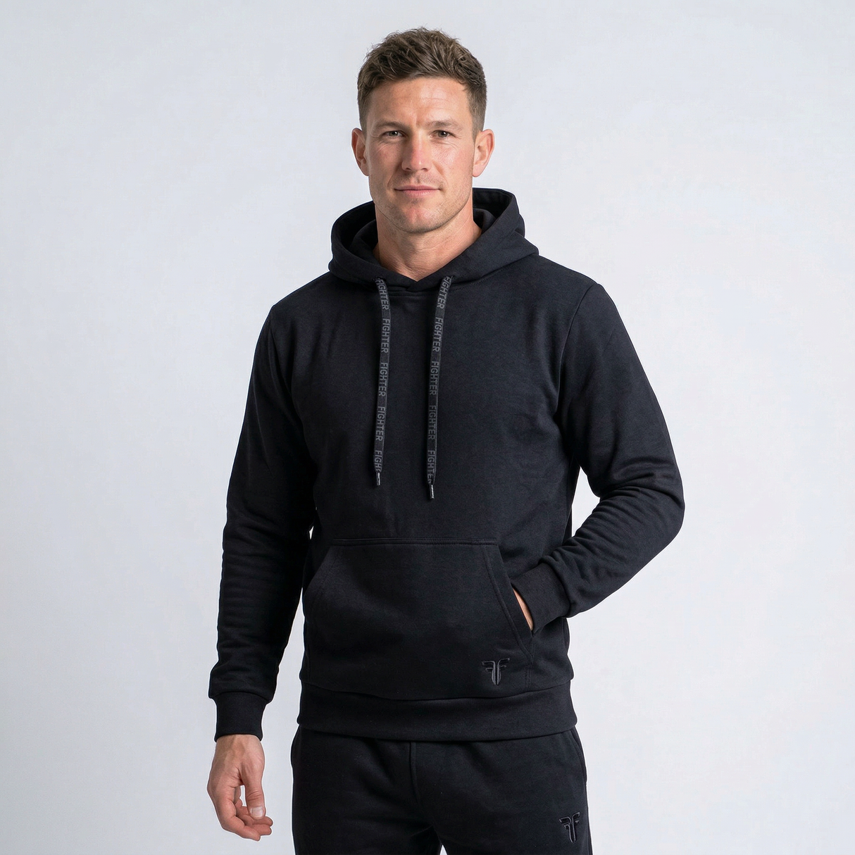 Fighter Hoodie – Schwarz, F25HD-02